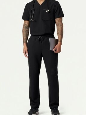 Jaanuu Essential Black Scrub Set Men's XL Tall